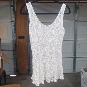 White Lace Sleeveless Shirt